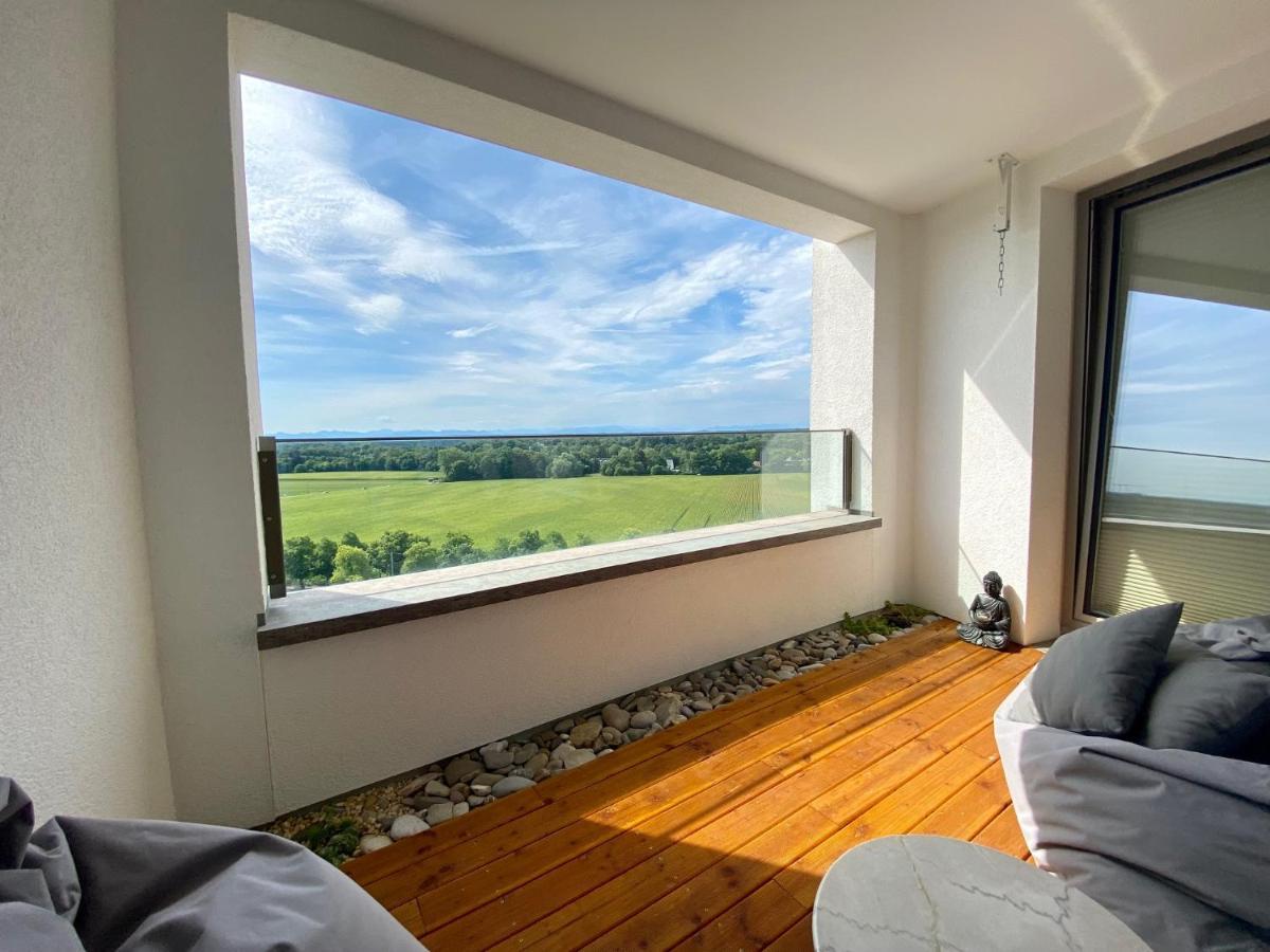 Alpen-Panorama Suite - Einzigartige Privatsuite Hoch Ueber Muenchen, 12Tes Og, Alpenblick, Loggia, Whirlpool, 15 Minuten Zum Zentrum, Ruhe Und Erholung In Der Stadt Muenchen Fuer Privat Und Geschaeftlich Reisende Bagian luar foto