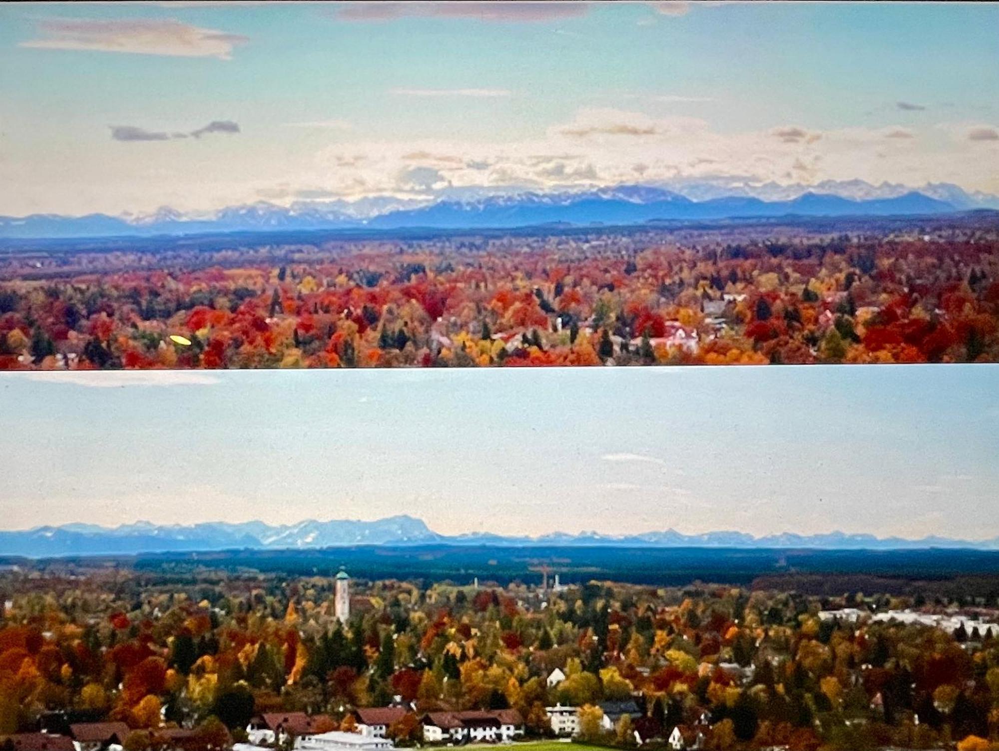 Alpen-Panorama Suite - Einzigartige Privatsuite Hoch Ueber Muenchen, 12Tes Og, Alpenblick, Loggia, Whirlpool, 15 Minuten Zum Zentrum, Ruhe Und Erholung In Der Stadt Muenchen Fuer Privat Und Geschaeftlich Reisende Bagian luar foto